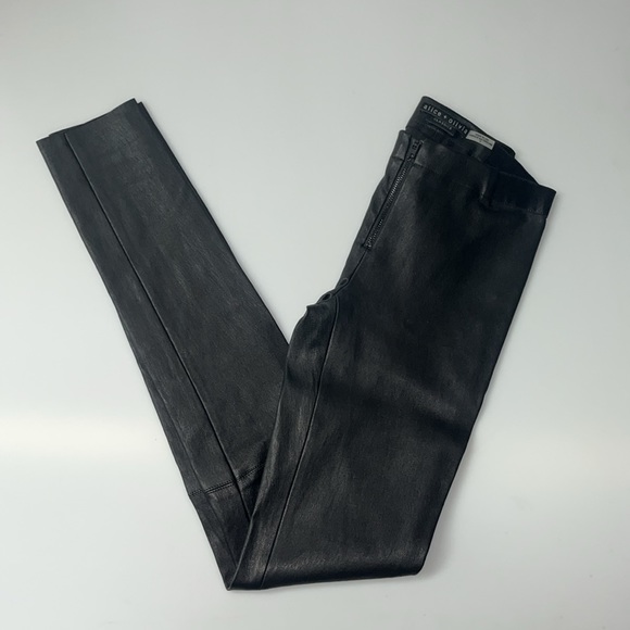 Alice + Olivia Leather Front Zip Leggings Size 0 - Picture 5 of 6